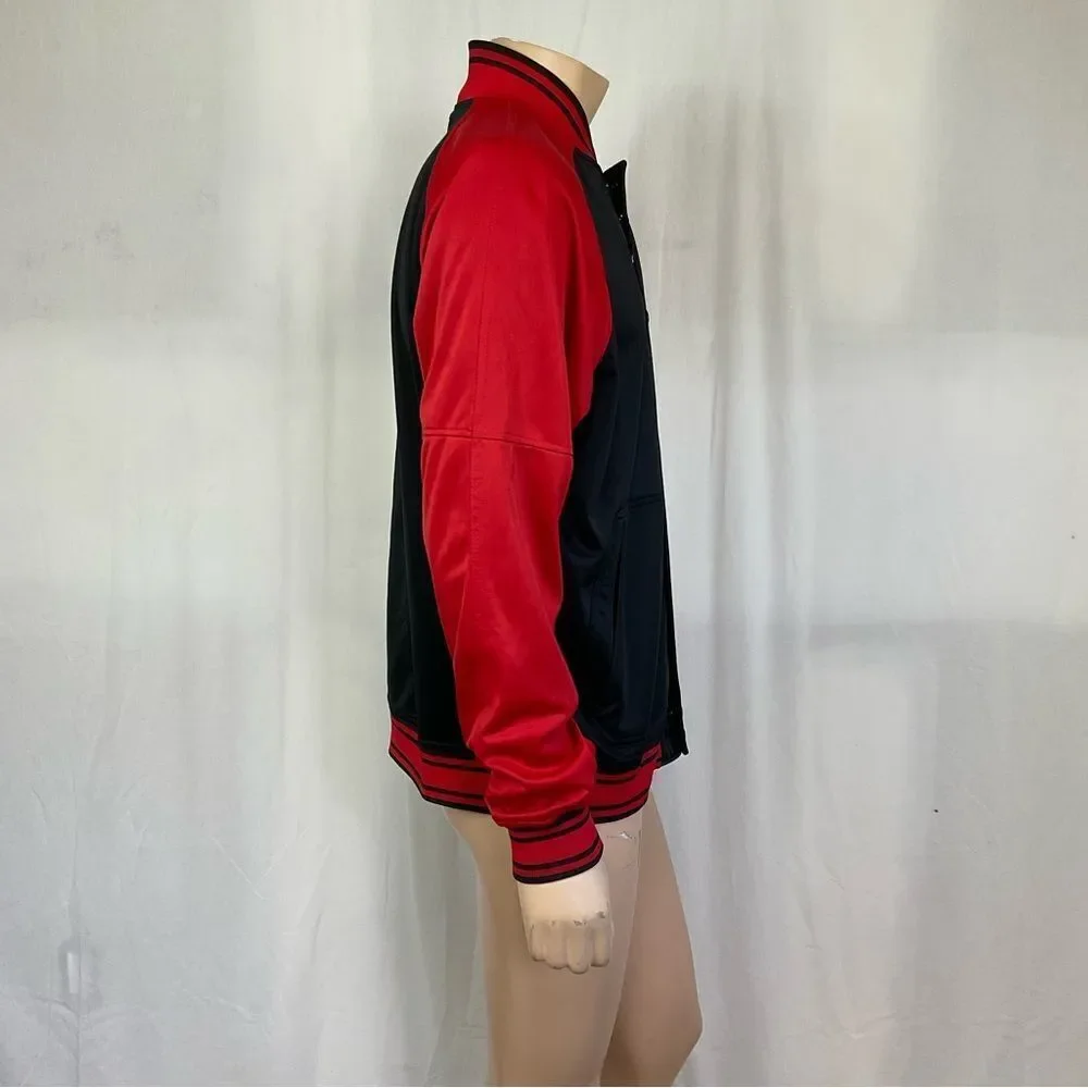 Zipway NBA Chicago Bulls Basketball Zip Up Bomber Sweatshirt Jacket Red Black M